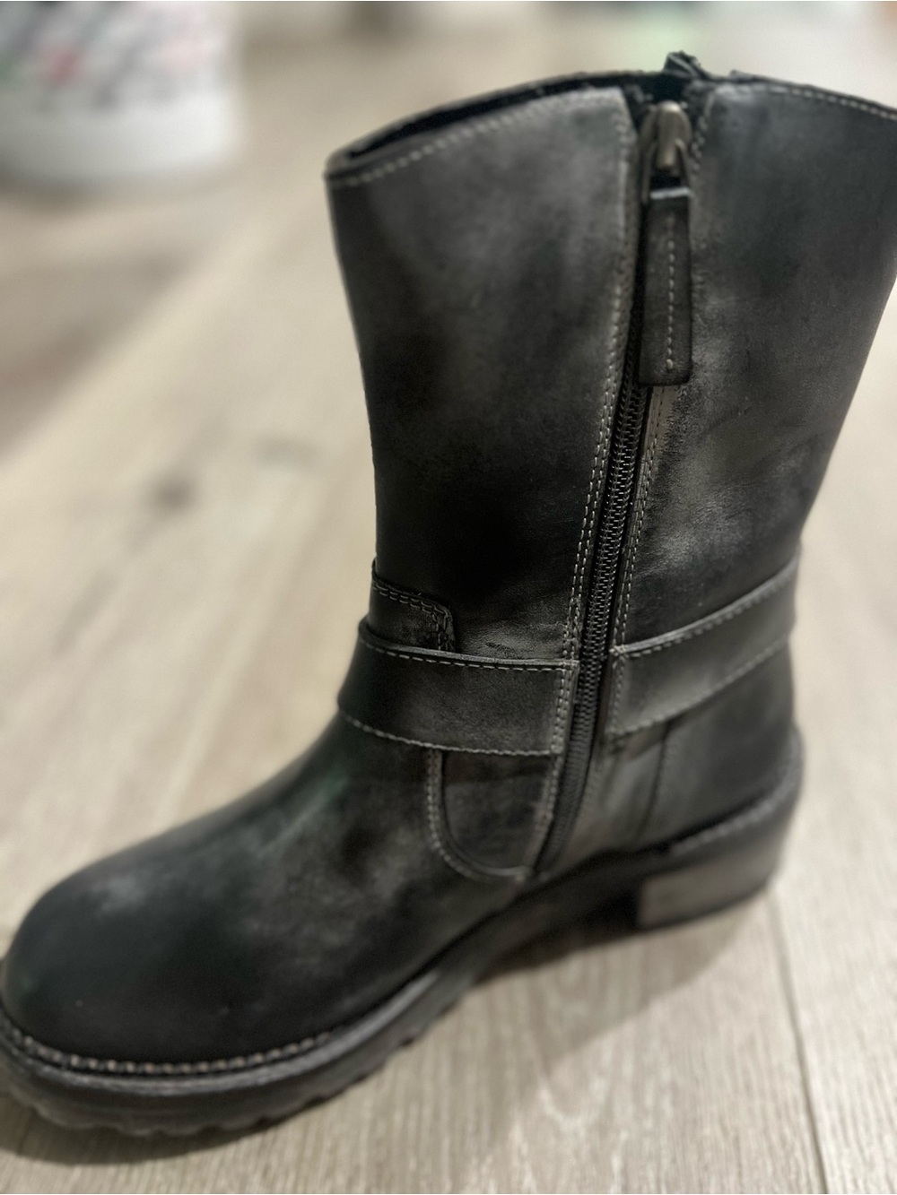 BED|STU Black Leather Mid-Calf Harness Boot - Picture 4 of 8